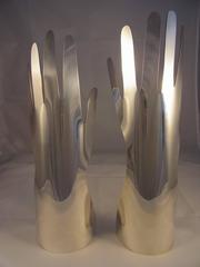 Gio Ponti Silver Plate Sculpture "Le Mani" 1978, Original Edition by Sabattini