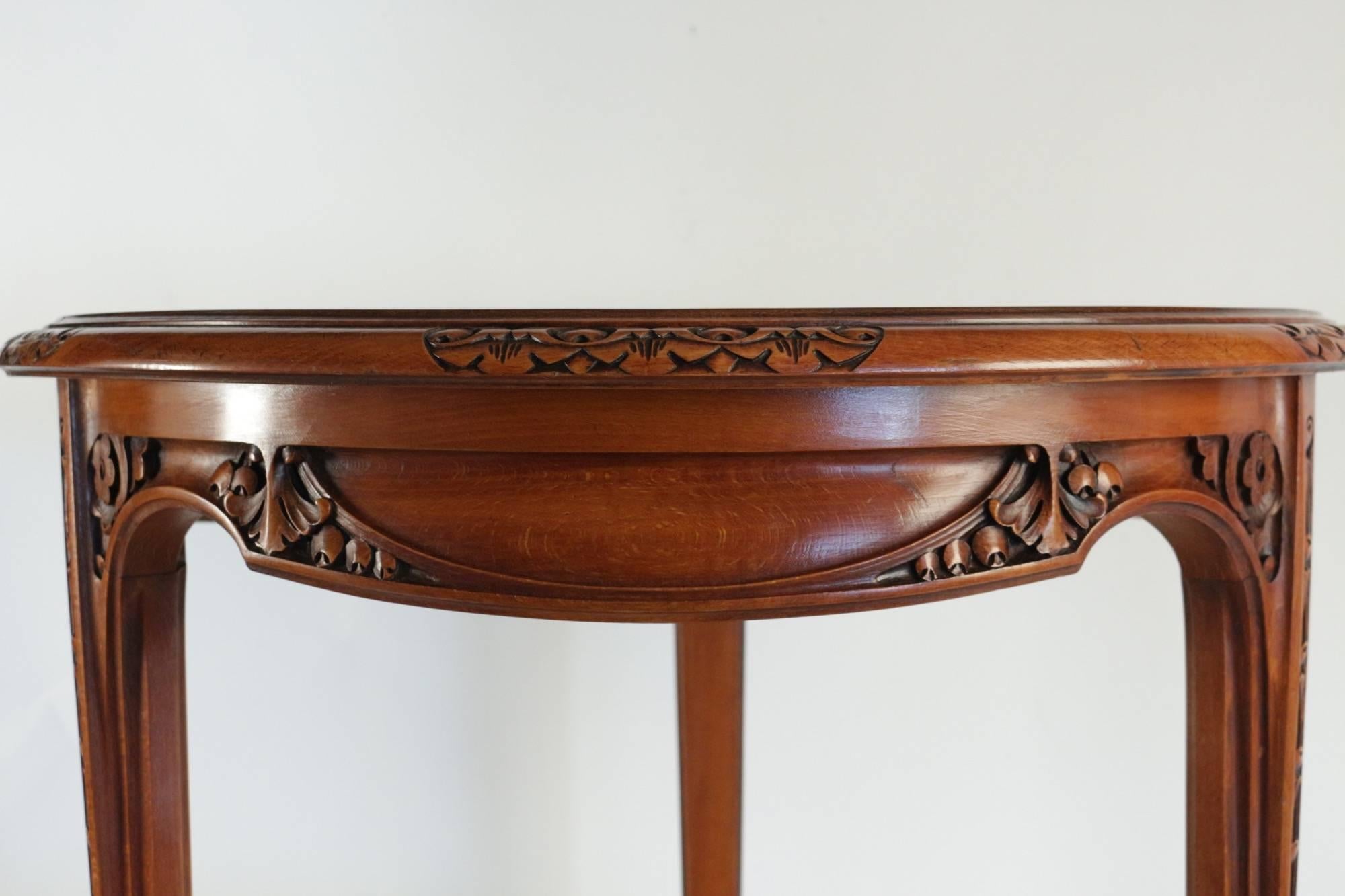 French Louis Majorelle Walnut Side Table, circa 1910 For Sale