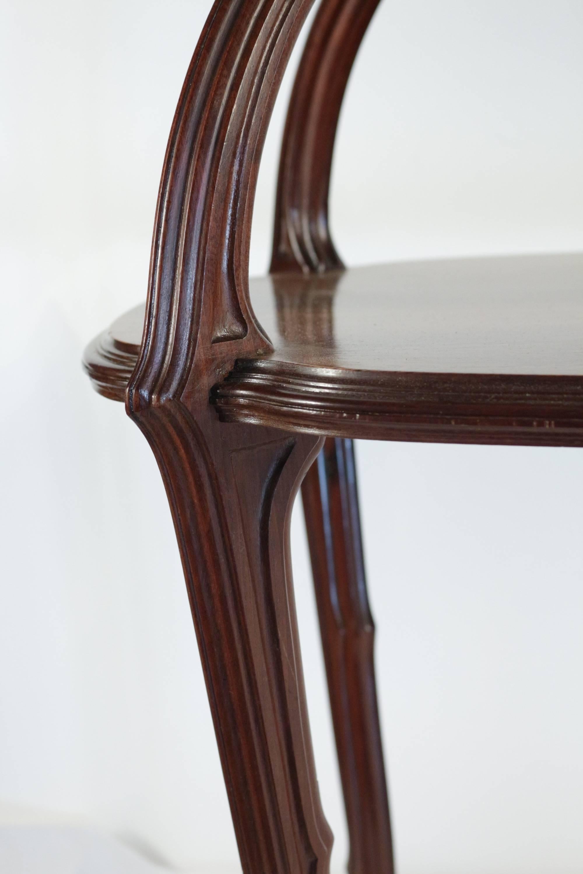 Early 20th Century Emile Galle Carved and Marquetry Side Table, circa 1900