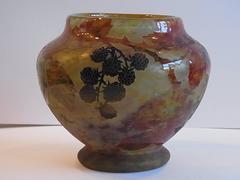 Blackberry Acid Etched Glass Vase by Daum, circa 1910