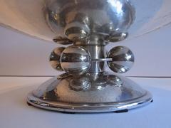 Silvered Hammered Metal Art Deco Coupe by Luc Lanel for Christofle, circa 1933