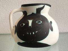 Pablo Picasso, Madoura, Turned Ceramic Pitcher "Heads", 1956