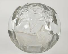 Large Art Deco Carved Crystal Vase by Aristide Colotte, circa 1937
