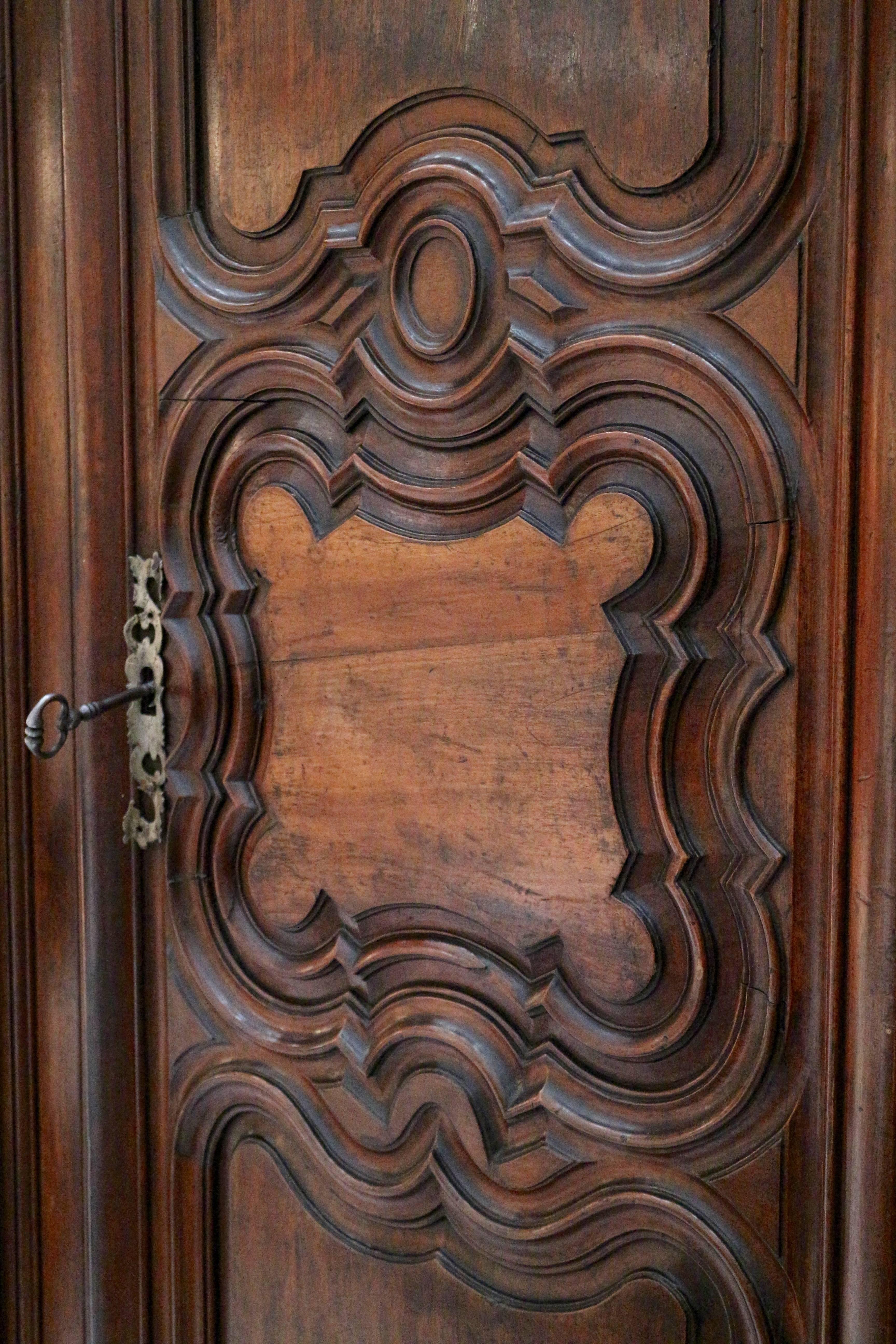 18th Century and Earlier Impressive French Period Louis XIV Armoire in Walnut For Sale