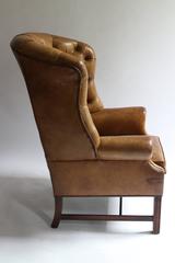 Good Leather Wing Chair from the 1920s