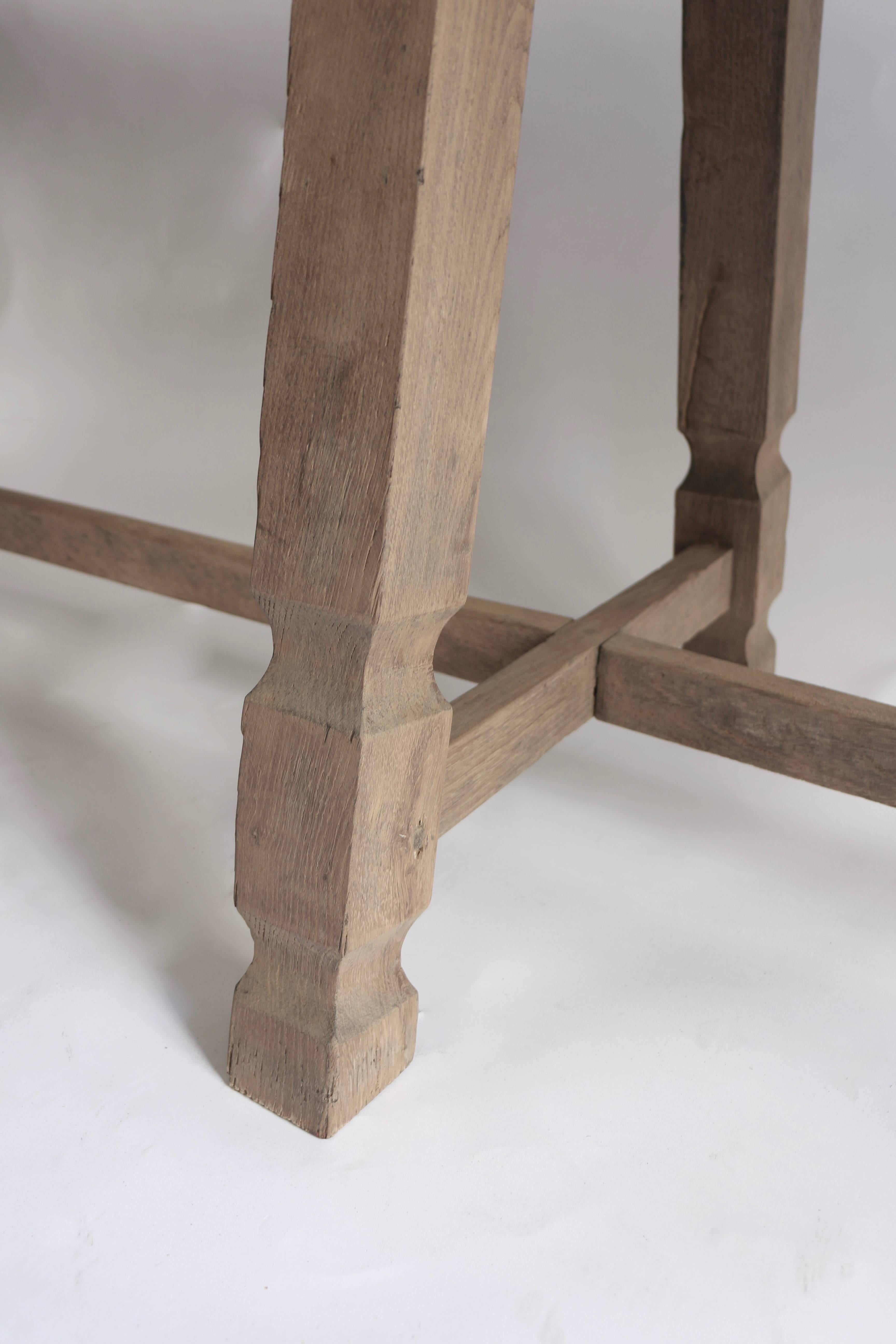 French Late 19th Century Bleached Oak Site Table