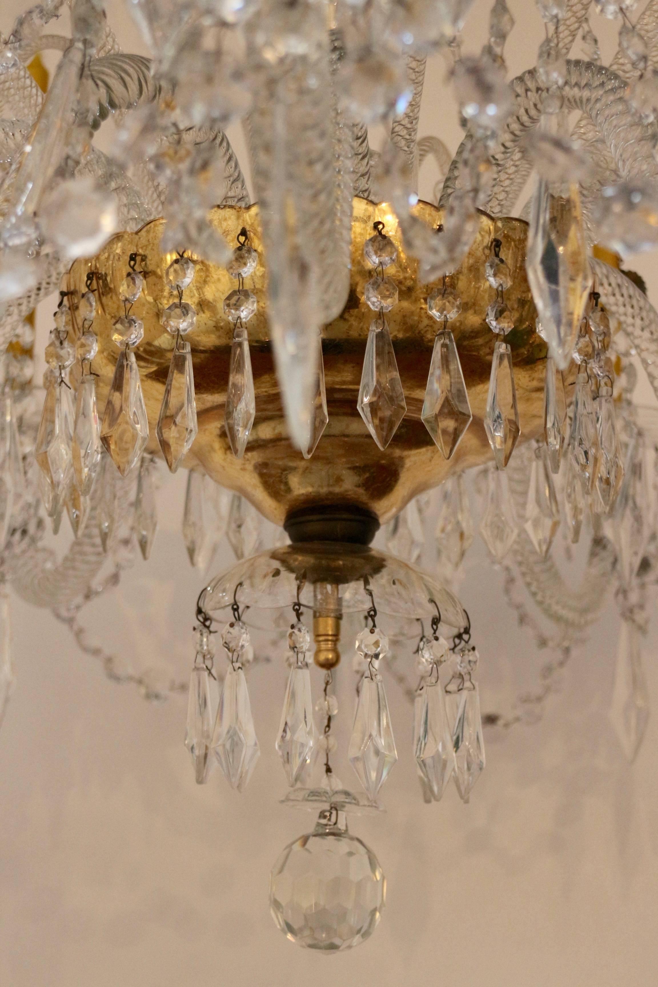 Chandelier in Baccarat Crystal, Made by Renzo Vaglica in Firenze, Italy In Excellent Condition For Sale In Antwerp, BE