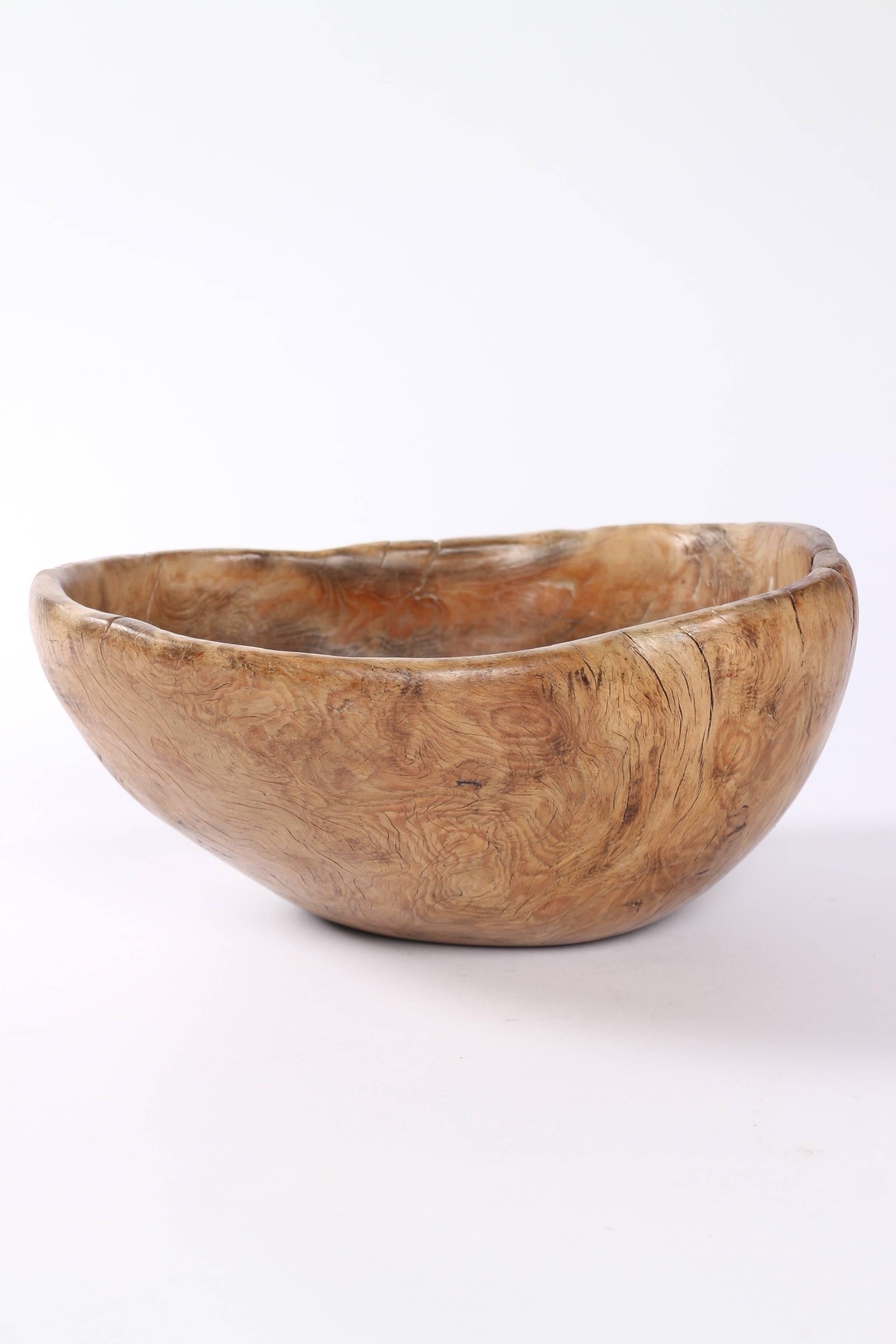 Country Early 19th Century Bowl in Rot Wood For Sale