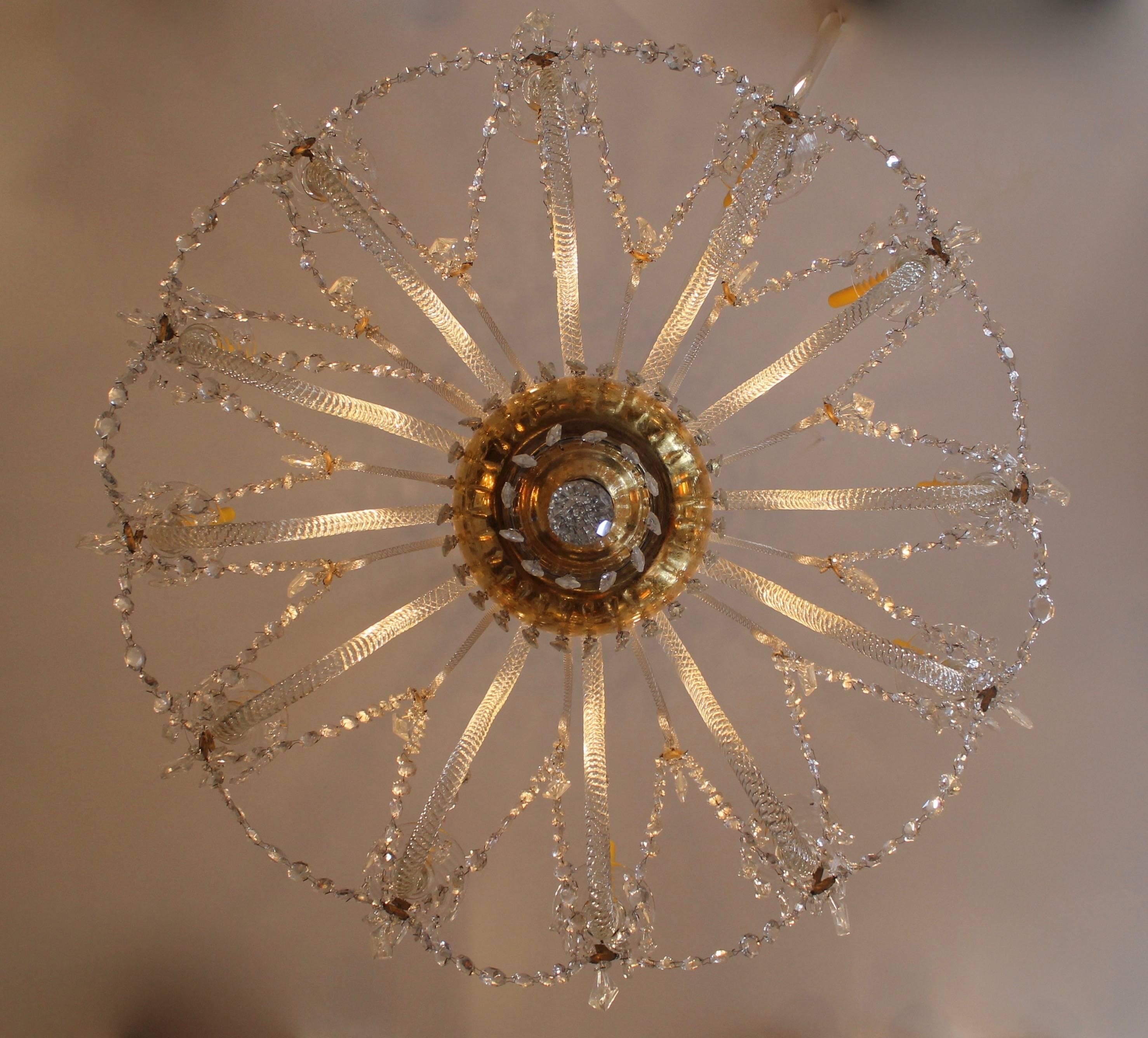 Chandelier in Baccarat Crystal, Made by Renzo Vaglica in Firenze, Italy For Sale 1