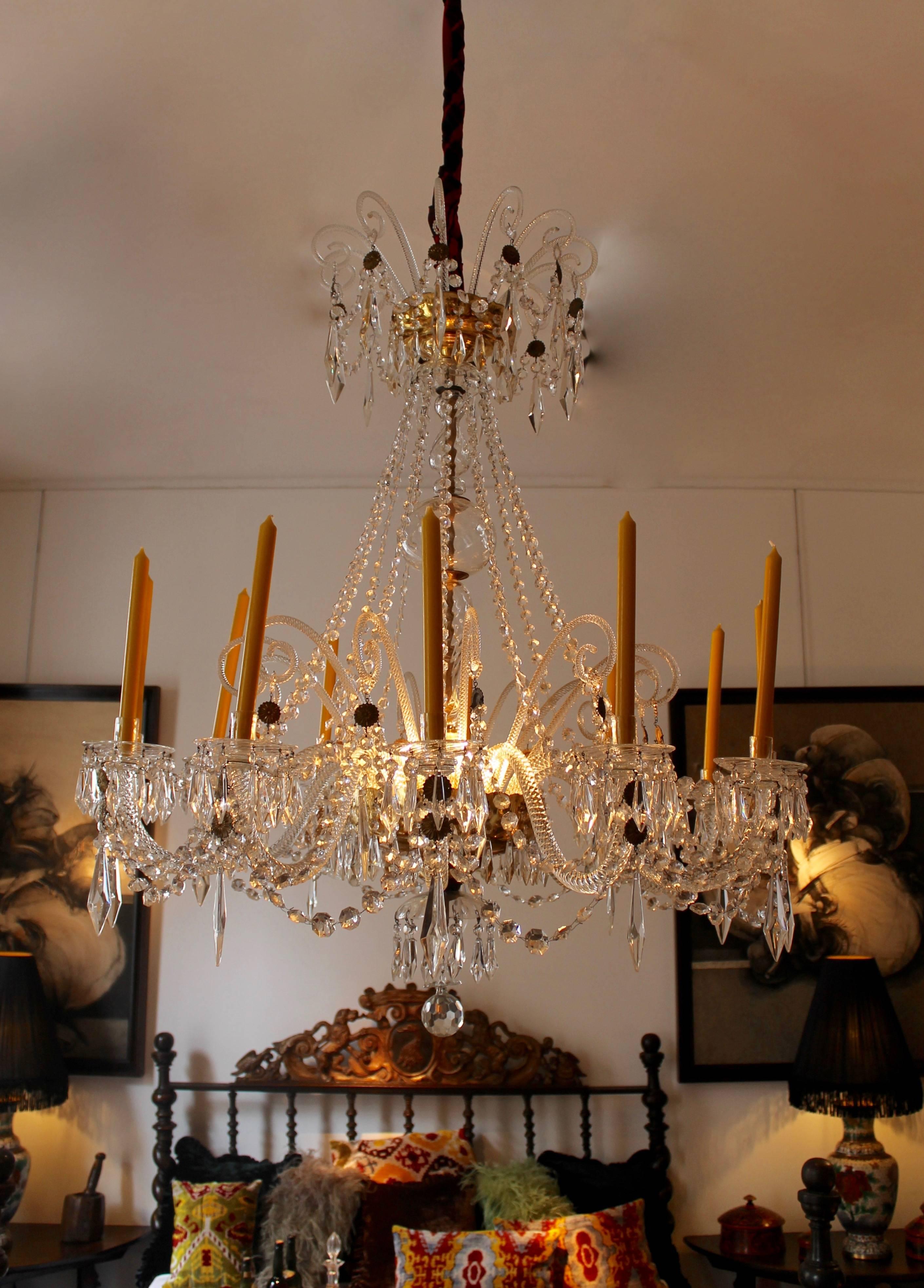 Chandelier in Baccarat Crystal, Made by Renzo Vaglica in Firenze, Italy For Sale 2