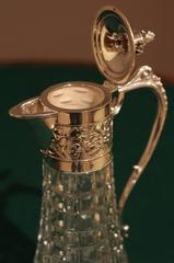 Silver Six Cut Crystal Claret Jug by Walker & Hall, Sheffield, 1977