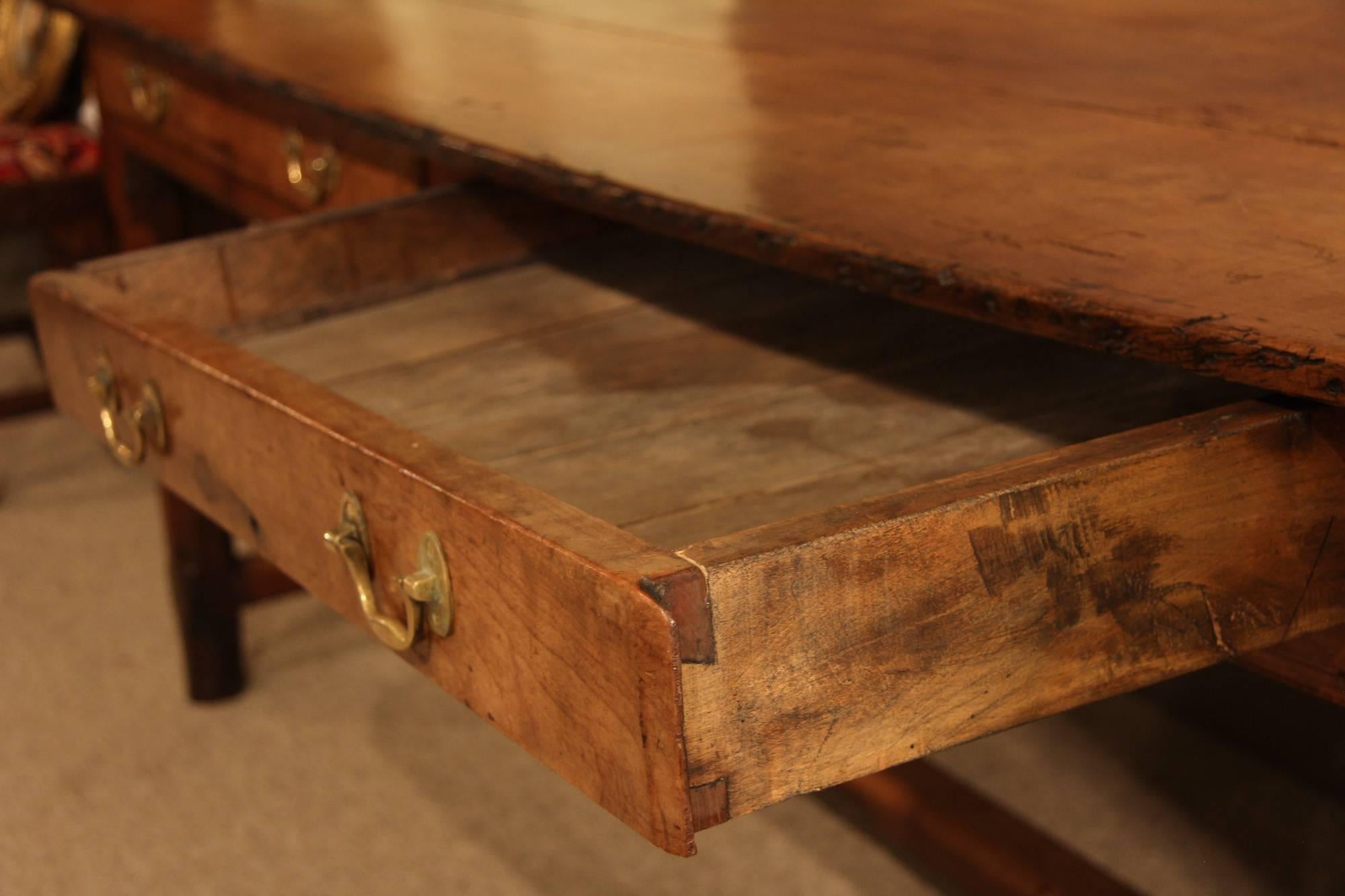 An early 19th century cherrywood French farmhouse table with two drawers.
 
 
All of the items that we advertise for sale have been as accurately described as possible and are in excellent condition, unless otherwise stated. Please note that we