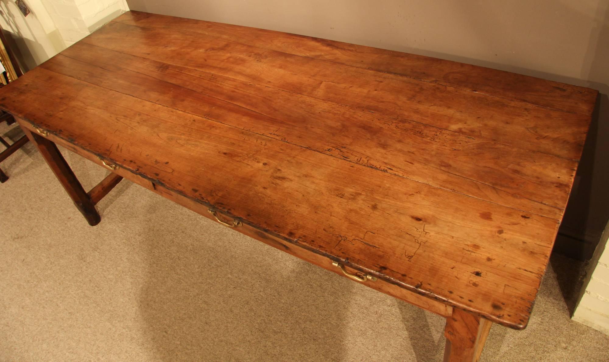 Early 19th Century Cherrywood French Farmhouse Table For Sale 3