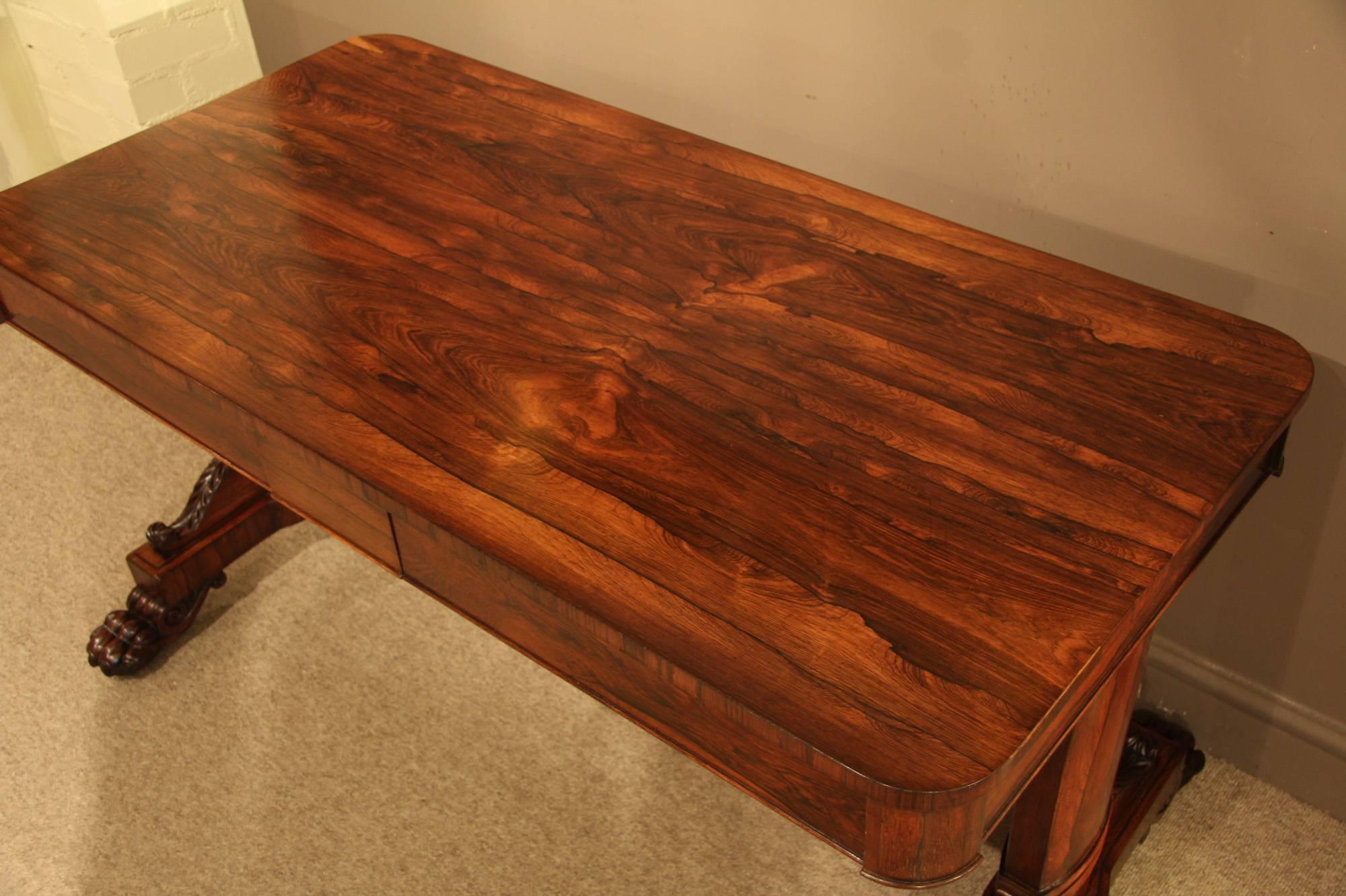 William iv Rosewood Library Table, circa 1835 For Sale 1
