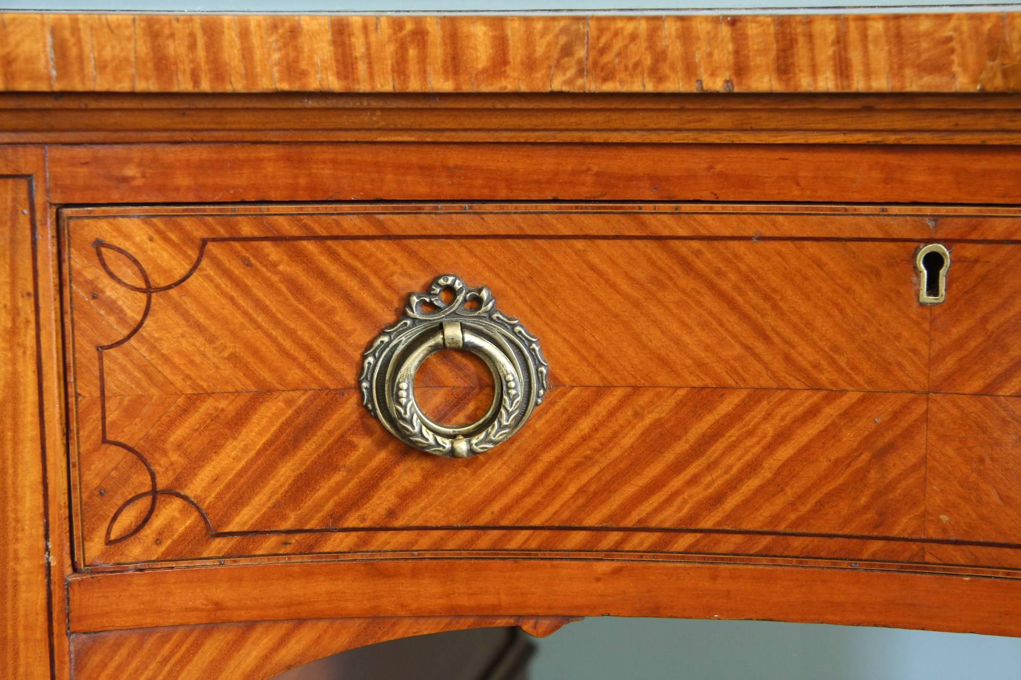 Late 19th Century Satinwood Kidney Shaped Desk, circa 1890 For Sale
