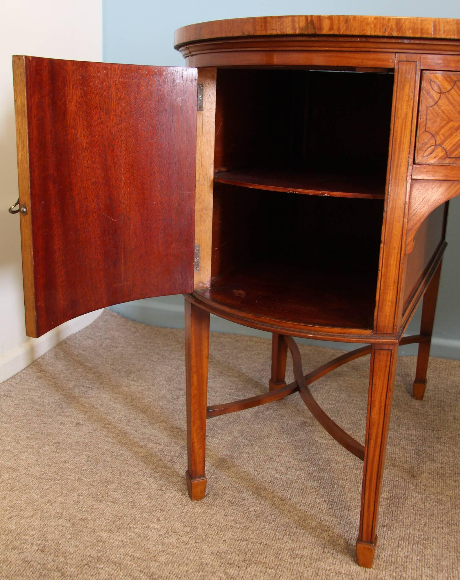 Satinwood Kidney Shaped Desk, circa 1890 For Sale 2