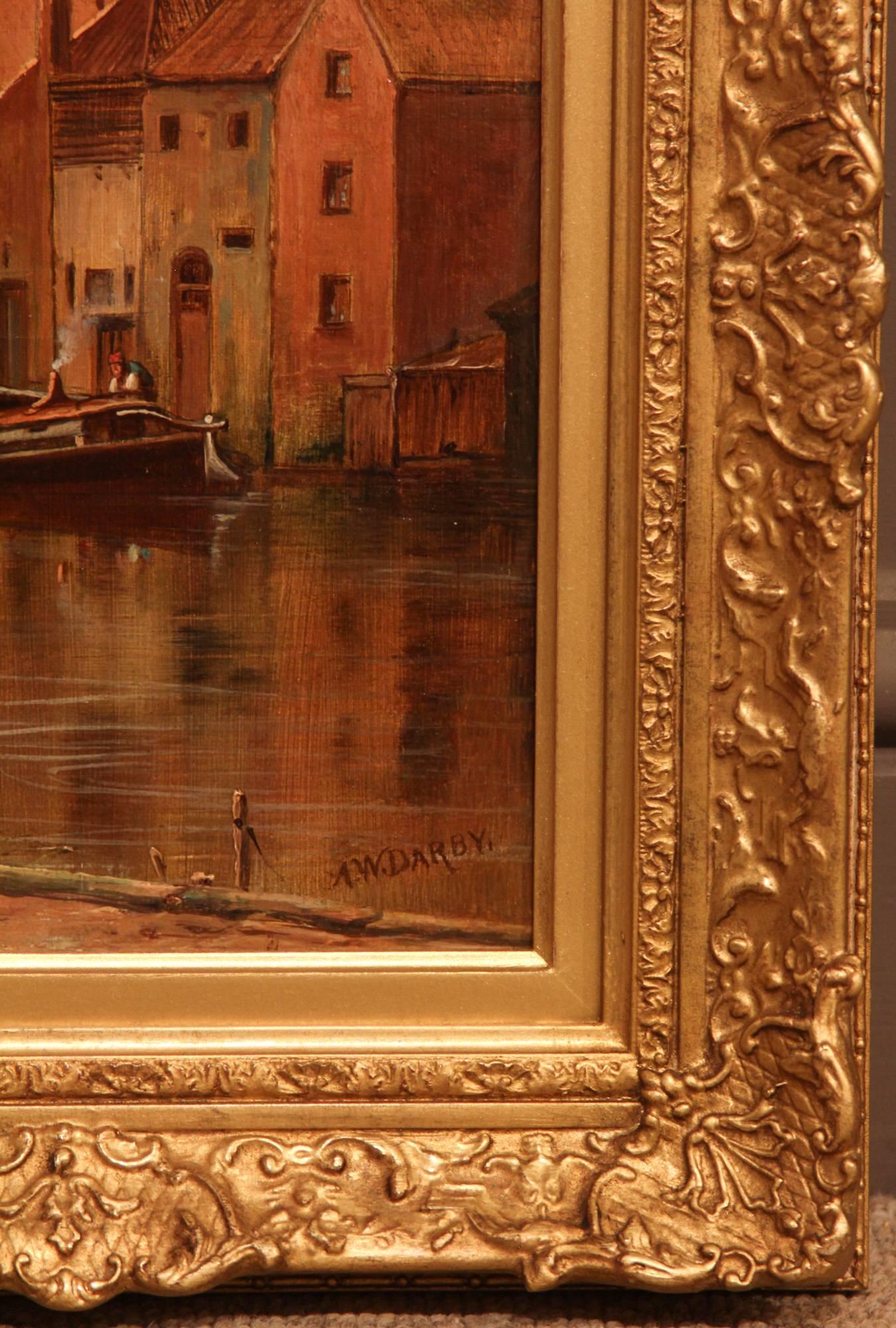 Oil Painting by Alfred W. Darby In Good Condition In Wiltshire, GB