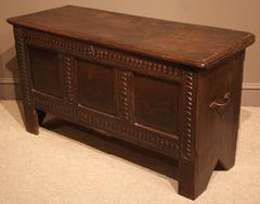 Superb Charles II Oak Coffer, circa 1670