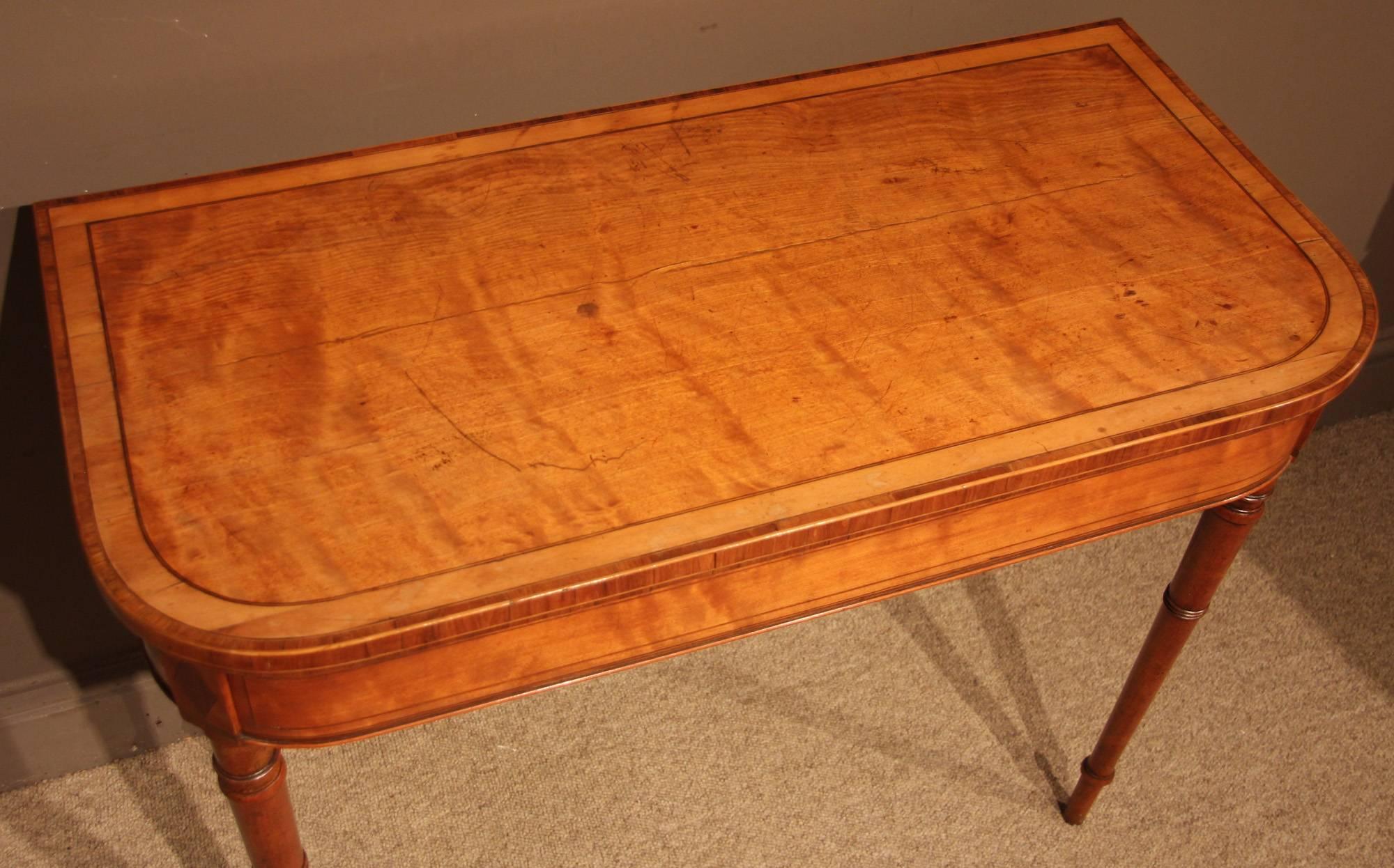 Early 19th Century Fine Late George III Satinwood and Rosewood Card Table
