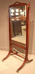 Regency Period Mahogany Cheval Mirror
