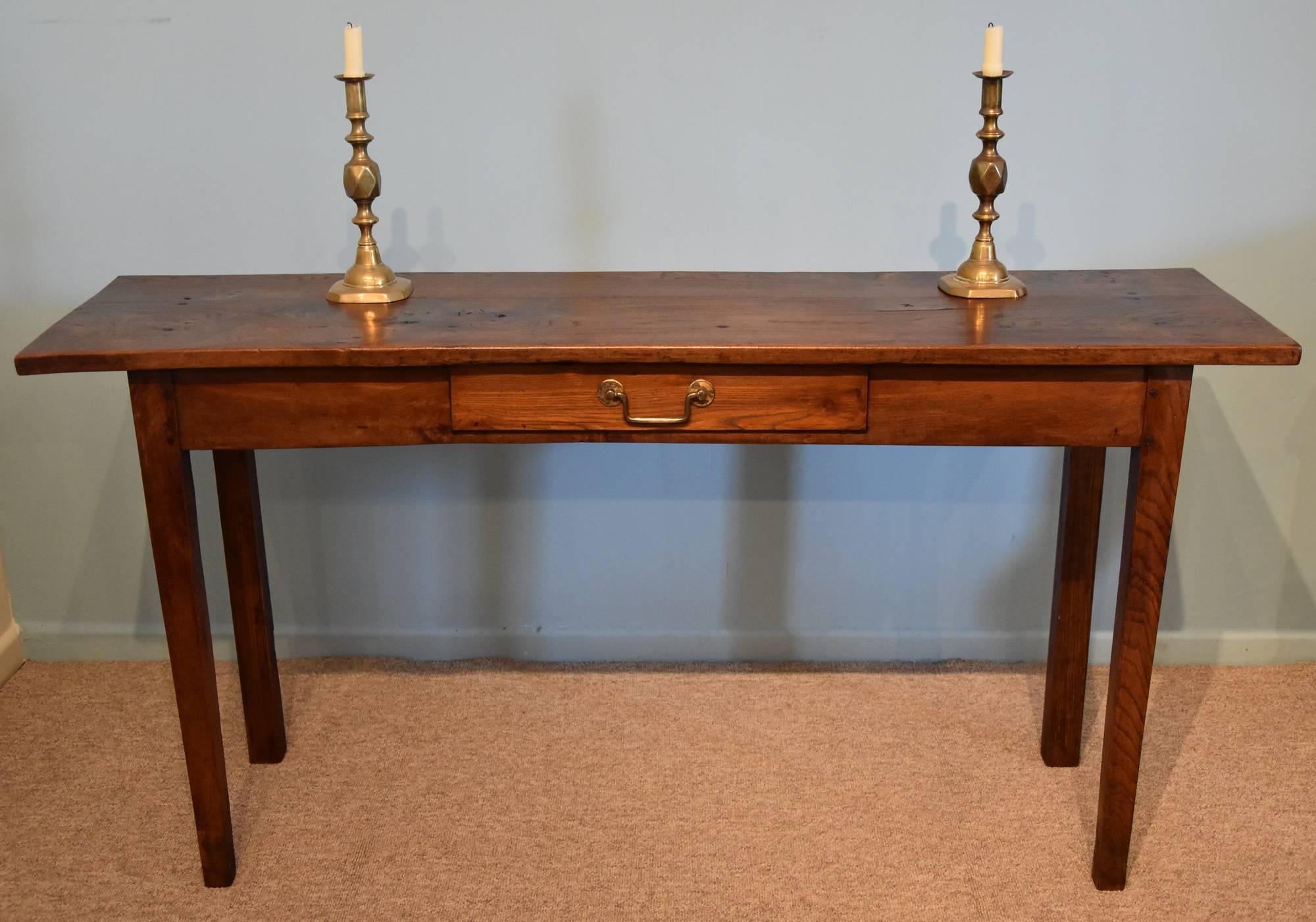 An attractive French chestnut serving table of good proportions with single drawer, circa 1850.

All of the items that we advertise for sale have been as accurately described as possible and are in excellent condition, unless otherwise stated.