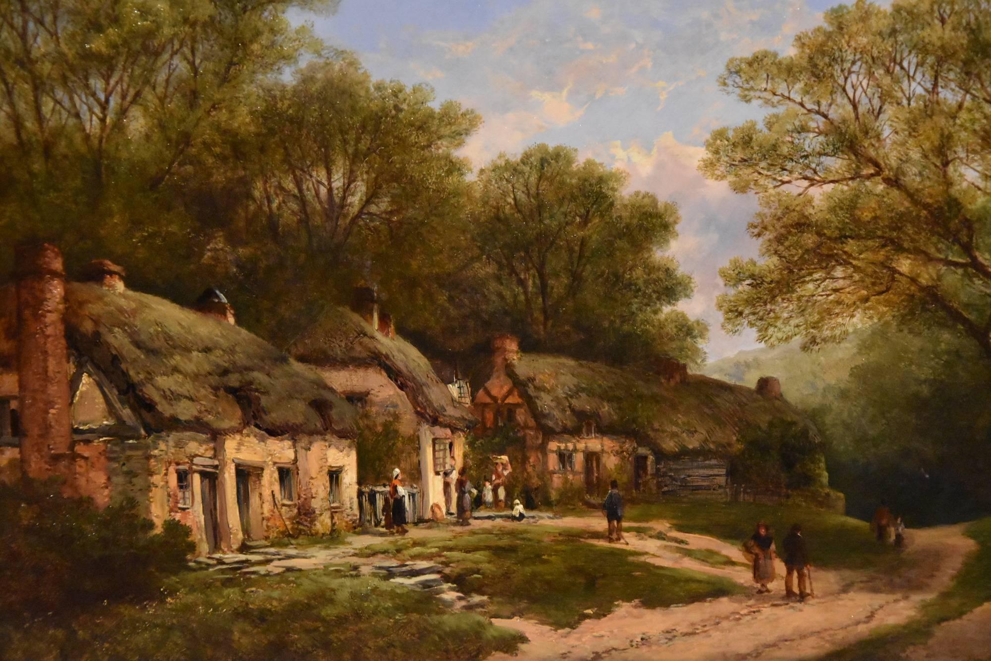 "Cottages at Toddenham Worcestshire" by William Pitt. William Pitt 1818-1900 was a fine midlands landscape painter of local scenes and south west views. A regular exhibitor at London and Birmingham. Oil on canvas. Signed and dated