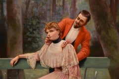 "An Elegant Courtship" Painting by Giovacchino Gamberini