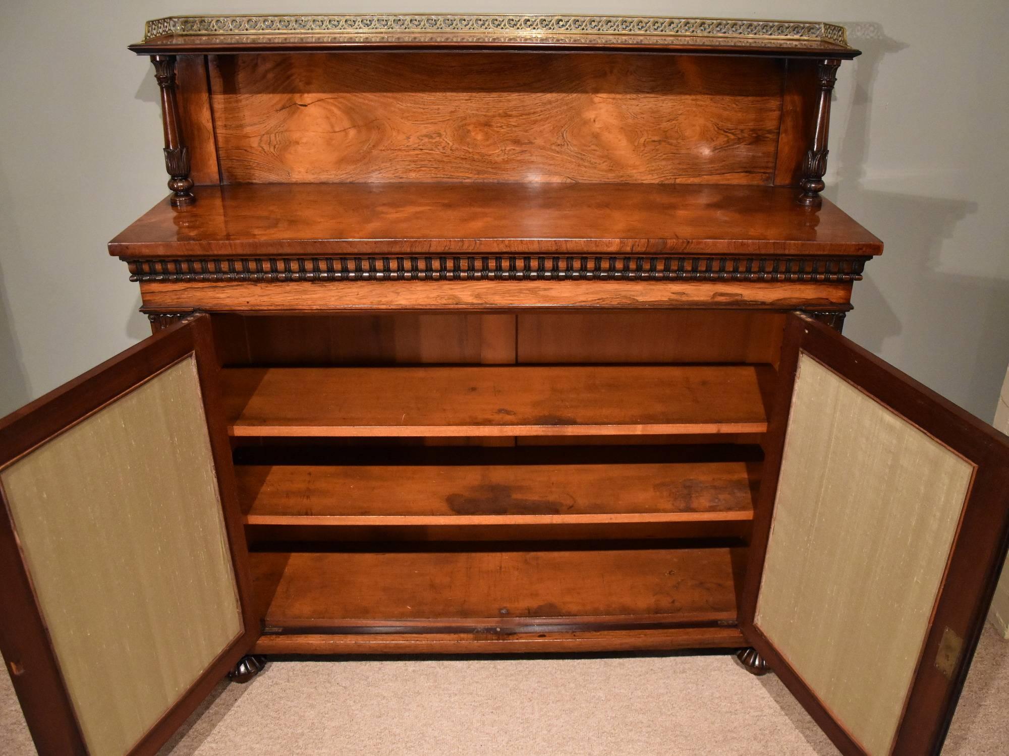 Fine Regency Rosewood and Brass Chiffonier 1