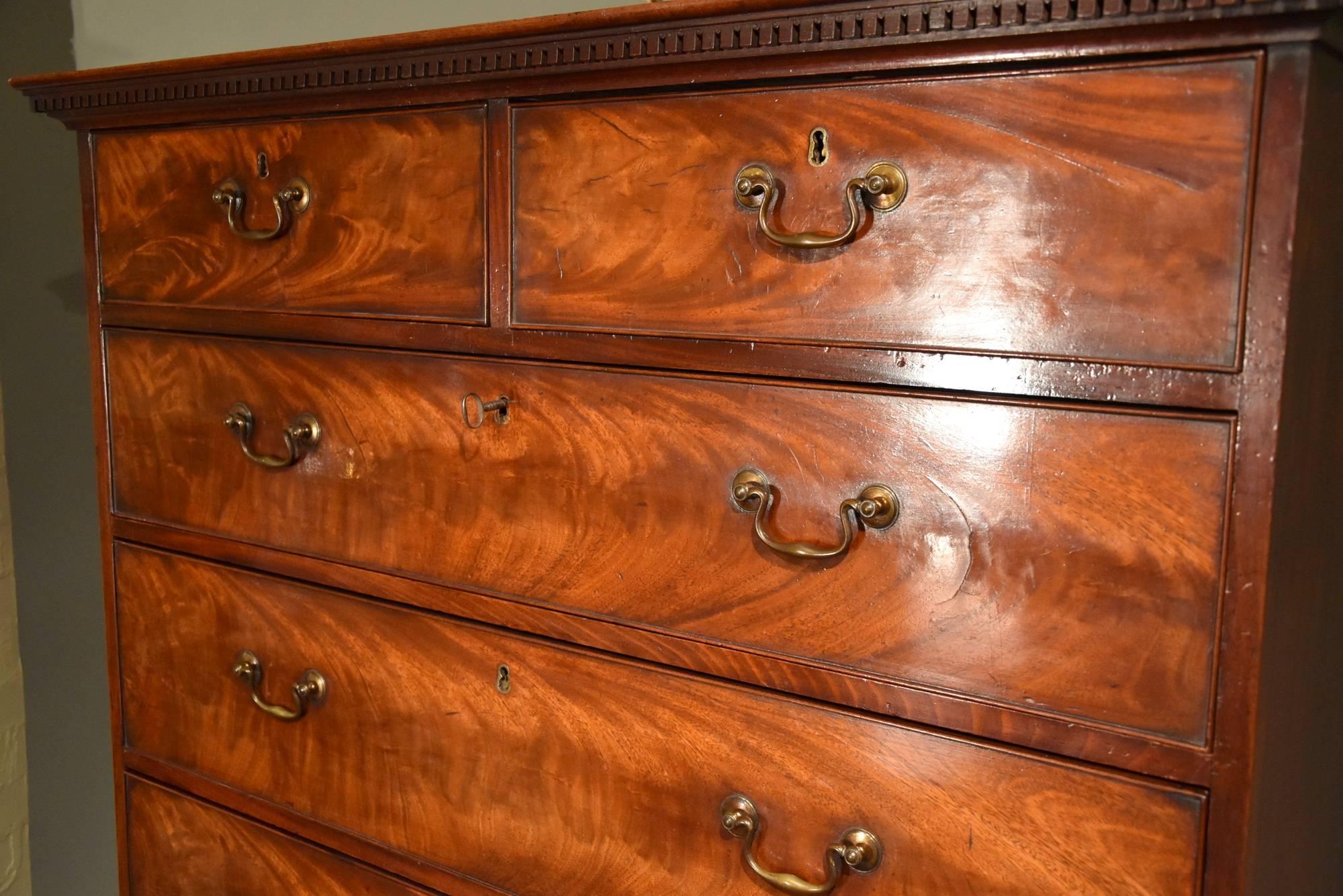 Chippendale Period Mahogany Chest on Chest 1