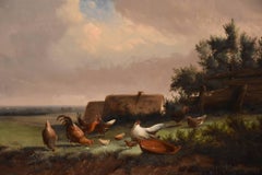"Hens in Landscape" by Johan Leemputten