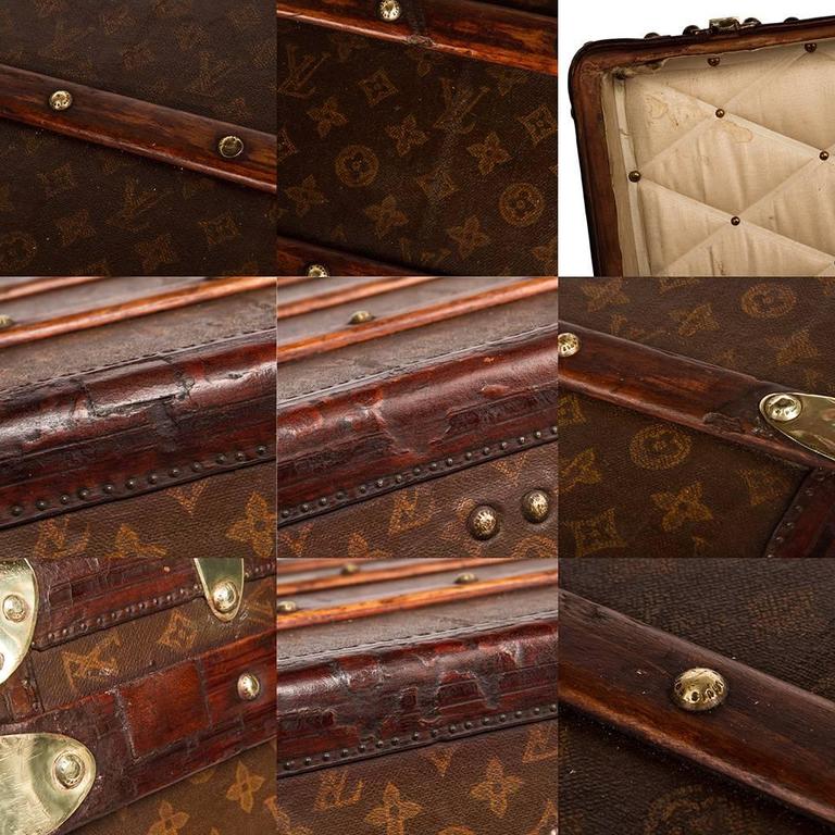 Antique Early 20th Century Louis Vuitton Monogram Haute Courier or Steamer  Trunk