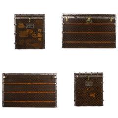 Antique 19th Century Louis Vuitton Damier Malle Haute Courier Trunk, circa 1890