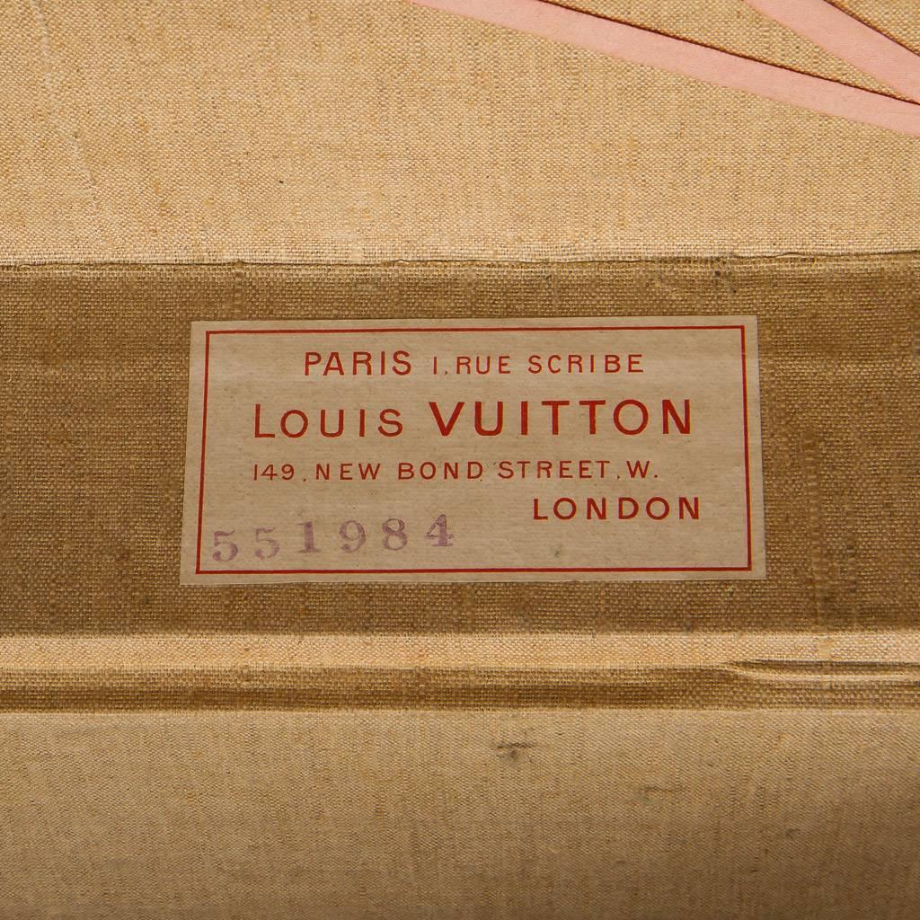 Louis Vuitton Tisse Monogram Malle Courier or Steamer Trunk, circa 1900 In Excellent Condition In Royal Tunbridge Wells, Kent