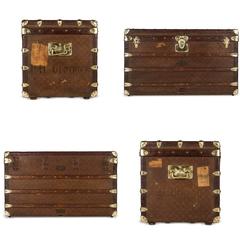 Antique Louis Vuitton Monogram Malle Courier / Steamer Trunk, circa 1900