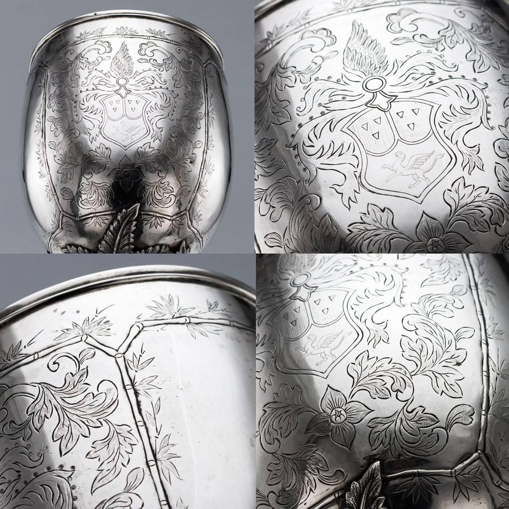 Rare Chinese Export Solid Silver Massive Trophy Cup/Goblet, circa 1870 3