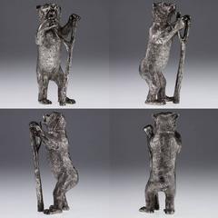 Antique 19th Century German Solid Silver Large Cup Formed as a Bear, Hanau