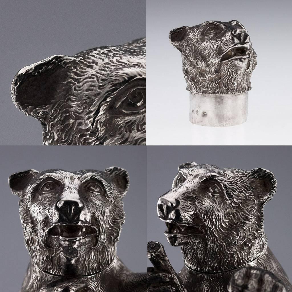 Antique 19th Century German Solid Silver Large Cup Formed as a Bear, Hanau 2