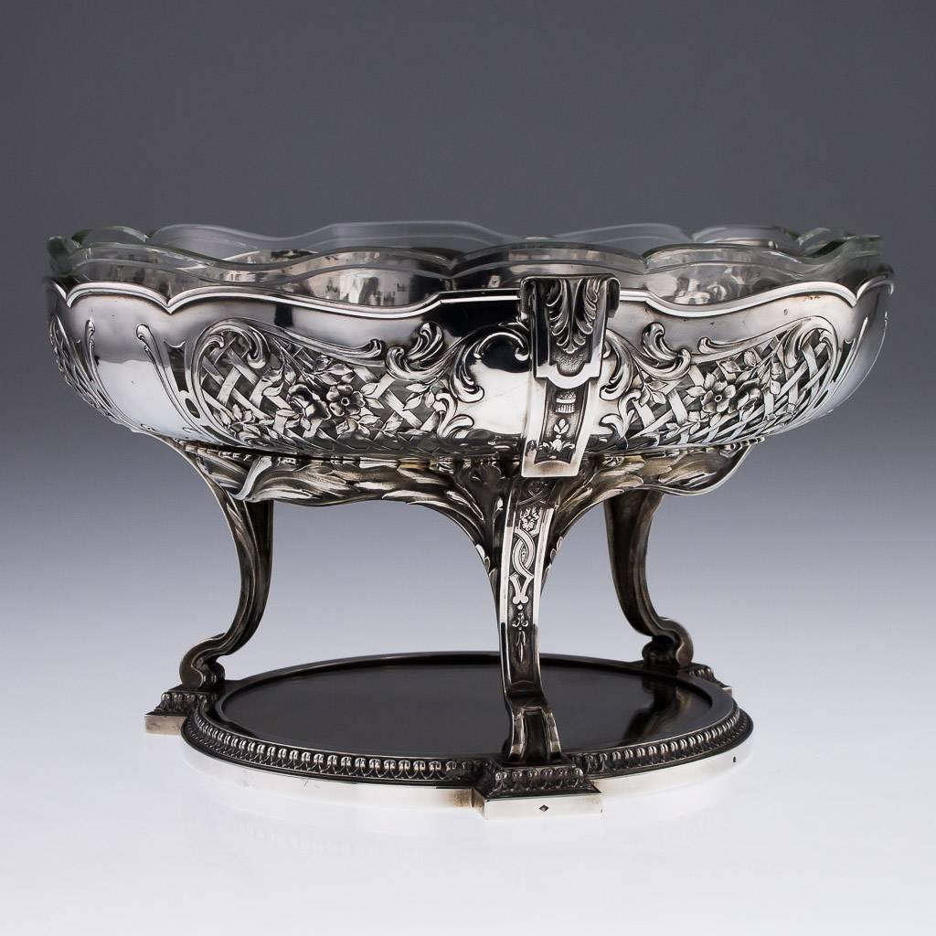 Antique French Solid Silver Impressive Centerpiece, Risler & Carre, circa 1900 In Excellent Condition In Royal Tunbridge Wells, Kent