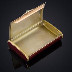 Antique 20th Century Russian Faberge Silver and Guilloche Enamel Cigarette Case