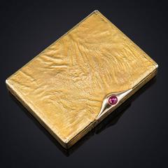 Stunning Cartier Russian Style Samorodok 9-Karat Gold Cigarette Case, circa 1966