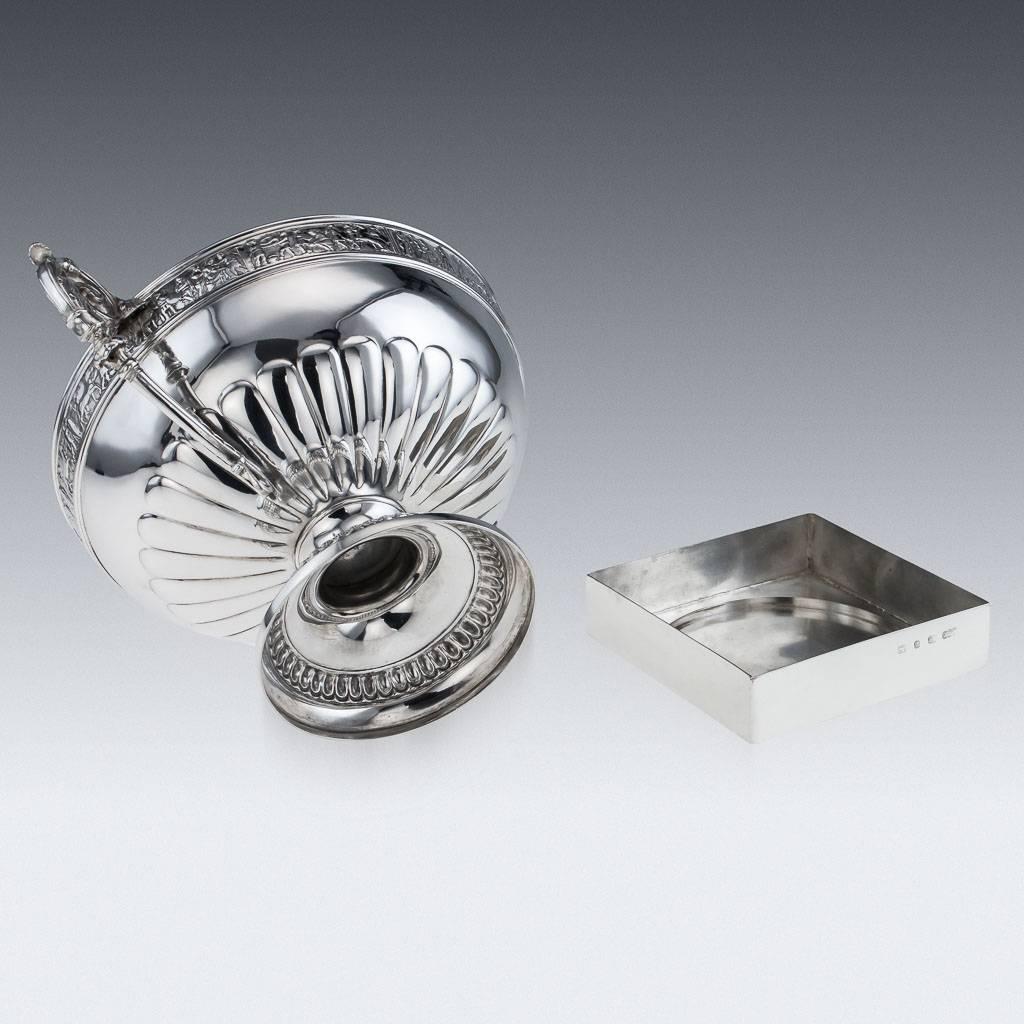 Sterling Silver Antique 19th Century Victorian Silver Neoclassical Bowl, Elkington, circa 1895
