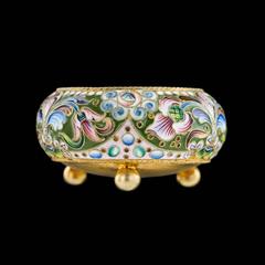 Antique 20ème siècle Russian Silver Shaded Enamel Salts by Maria Semenova:: 1900