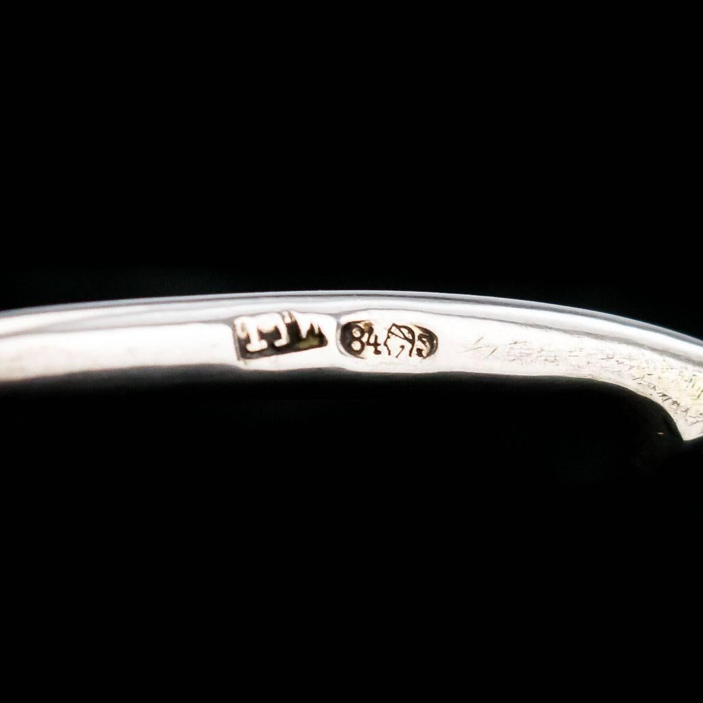 Antique 20th Century Russian Solid Silver and Cloisonne Enamel Spoon, circa 1910 4