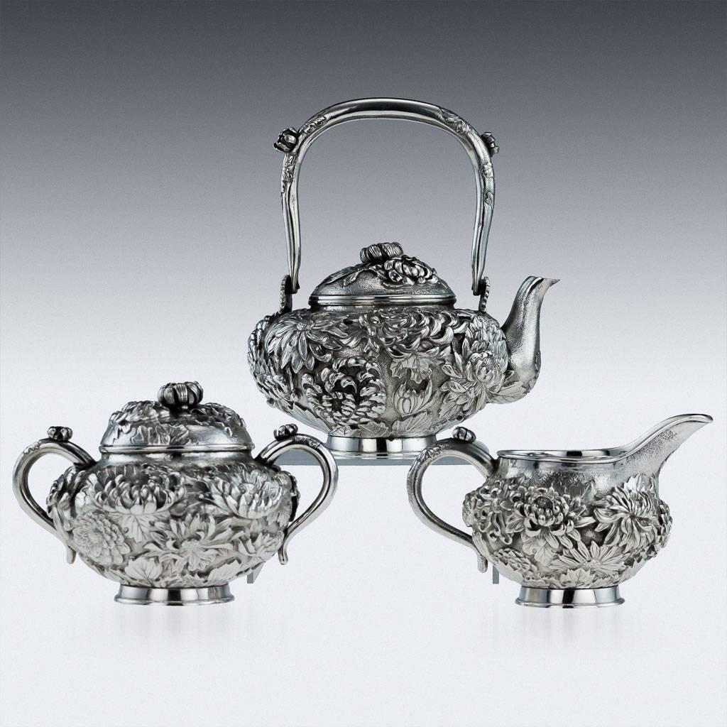 Antique 19th Century Japanese Meiji Exceptional Tea Set, Signed, circa