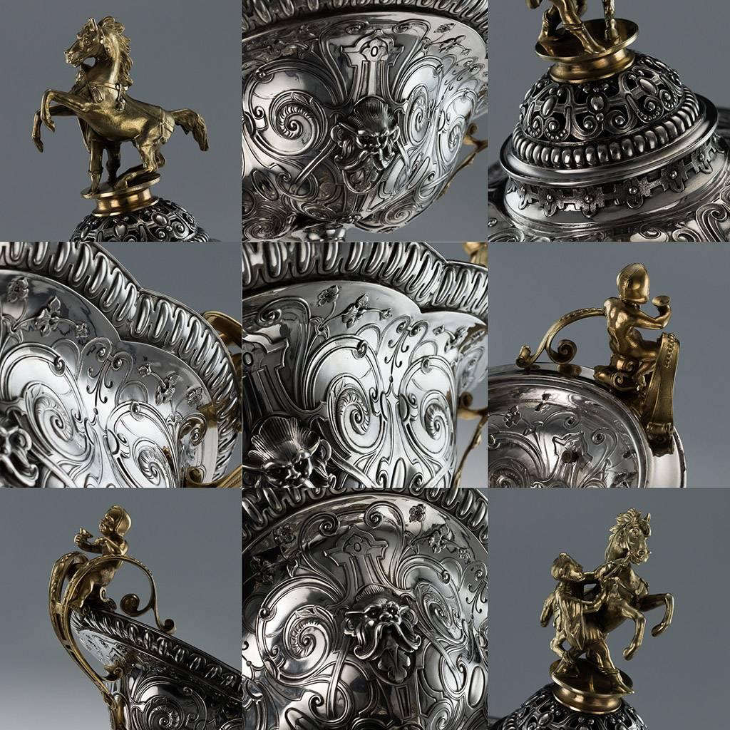 Antique Odiot Solid Silver Gilt Royal Presentation Vase, Paris, circa 1845 1