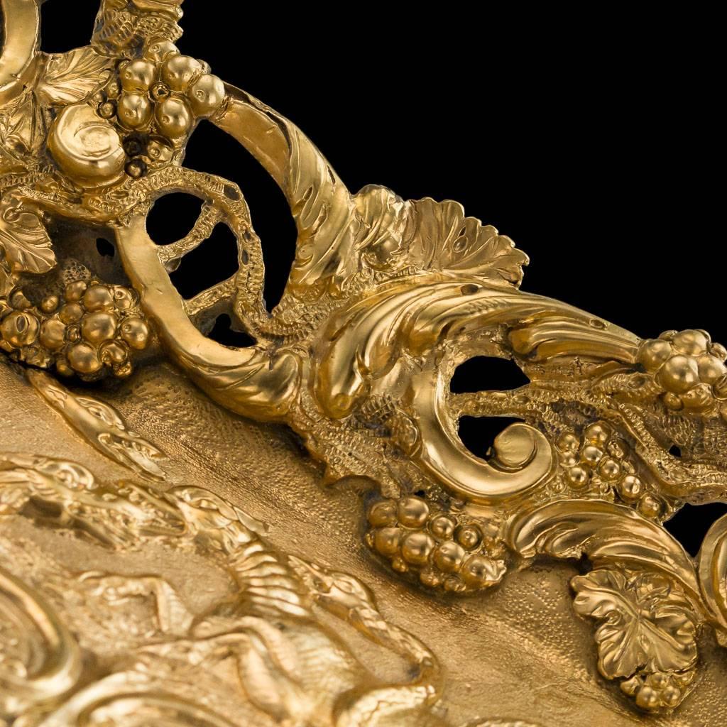 English Antique Georgian Solid Silver Gilt Kettle Stand, Edward Farrell, circa 1818