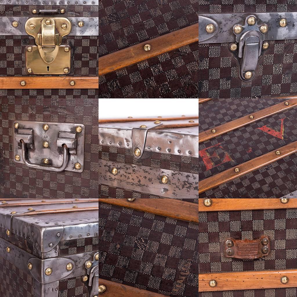 Antique 19th century Louis Vuitton Damier Pattern Steamer Trunk, circa 1890 1