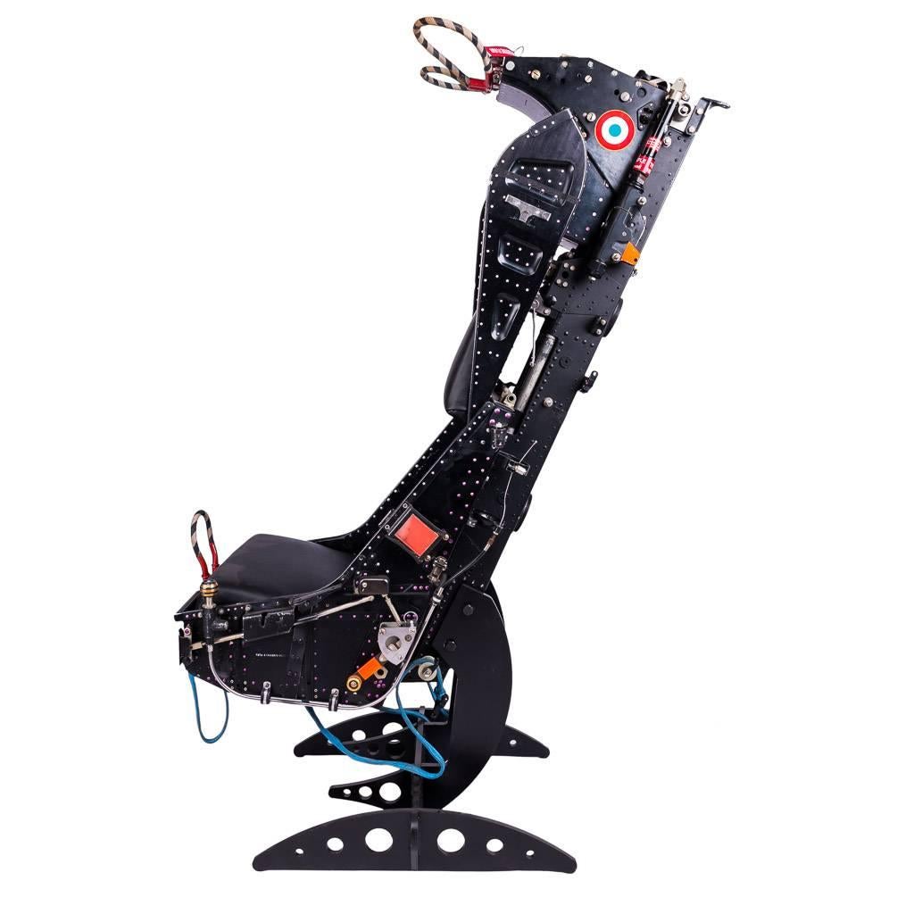 Genuine Martin Beker aluminium aircraft ejection seat, with the original black paint, very good condition, stamped with numerous serial numbers and labels (please see pictures).
Martin Beker is the inventor and the most important producer of
