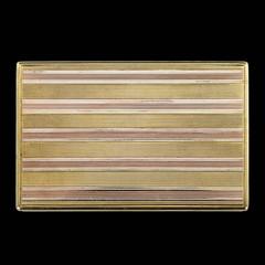 20th Century Russian Faberge Jewelled Two-Color Gold & Enamel Case, circa 1910