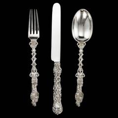 Antikes viktorianisches Apostel-Taufset aus massivem Silber:: F Higgins:: um 1855